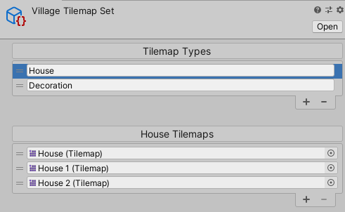 Tilemap set inspector